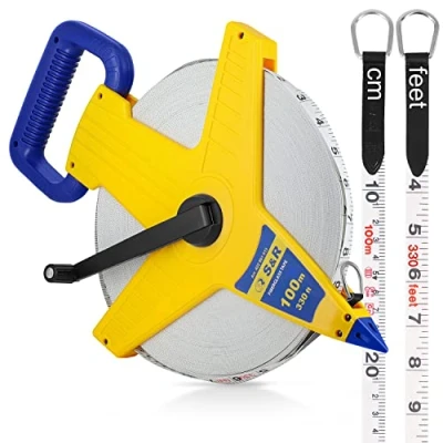 Afbeelding van S&amp;R Meetlint, 100 m, glasvezel, 13 mm, professionele flexometer.