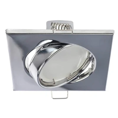 Afbeelding van EDO VIERA CHROME inbouwspot enkele verstelbare vierkante inbouwplafondlamp aluminium inbouwlamp voor woonkamer hal EDO777305