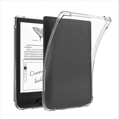 Afbeelding van GIOPUEY Transparante hoes voor Pocketbook Touch Lux 4/5, zachte TPU achterkant, dunne met airbagbescherming, licht, compatibel transparant