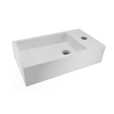 Afbeelding van Wiesbaden Solid surface fontein rechts 40 x 22 10 cm mat wit