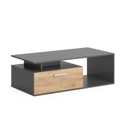 Afbeelding van Vicco RolandSalontafel 118 x 59 cm Antraciet/gouden eik