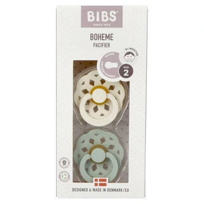 Image de Bibs 2 Sucette Boheme Duo Sage/ivory