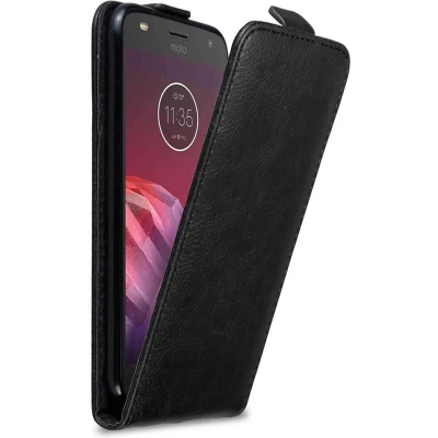 Afbeelding van Cadorabo Hoesje geschikt voor Motorola MOTO Z2 PLAY / FORCE in ZWARTE NACHT Beschermhoes flip design Case Cover met magnetische sluiting