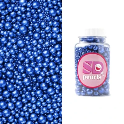 Image de SD Pearls Perles de sucre comestibles pour gâteaux, muffins et cupcakes (bleu foncé, 3, 4, 5, 7, 10 mm, 100 g)