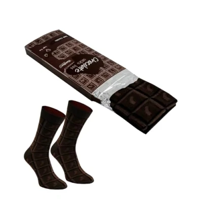 Afbeelding van Rainbow Socks 1 paar grappige sokken voor dames en heren, donkere chocolade