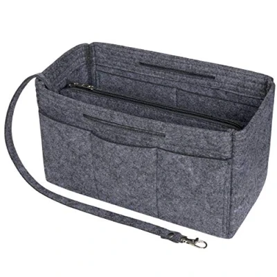Afbeelding van Soyizom Handtasorganizer van vilt voor handtas, draagtas, inzetstuk Speedy 25 40, Neverfull (6 kleuren, 3 maten), Donkergrijs