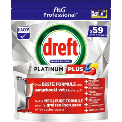Afbeelding van Dreft vaatwasmiddel Platinum Plus Lemon, pak van 59 capsules