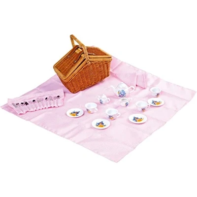 Afbeelding van Small Foot Houten Picknickmand met Servies Romantisch, 30dlg.