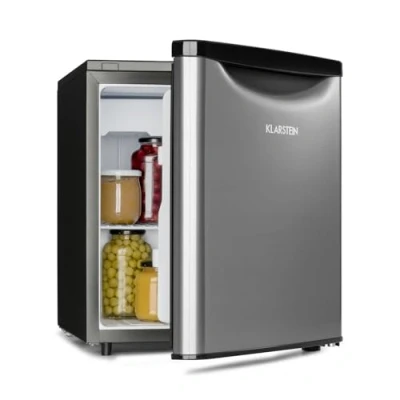 Afbeelding van Klarstein Yummy Koelkast Minikoelkast 45 Liter Vriesvak: 3 Koelkast: 42 Energielabel E 42Db Semi automatische ontdooifunctie Incl. lekbak Zilver