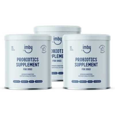 Afbeelding van Imby &quot;Probiotica&quot; Honden Supplement 3 Potten Hondensnacks Ondersteunt darmgezondheid &amp; vertering Hondenkoekjes voor consistente stoelgang 100% Natuurlijke Hondenvoeding Probiotica Hond 270 Hondensnoepjes