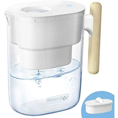 Afbeelding van Waterdrop Chubby filterkaraf met filter 3 maanden, 3,5 l, vermindert fluor, chloor en meer, NSF gecertificeerd, BPA vrij, wit (reservefilter: WD PF 01A Plus)