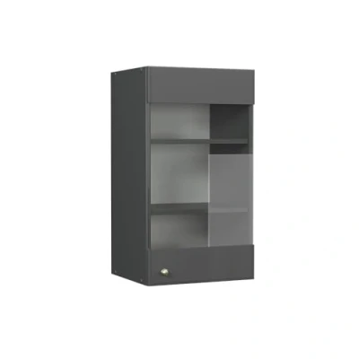 Afbeelding van Vicco Fame Line Keukenkast glas 40 cm antraciet goud