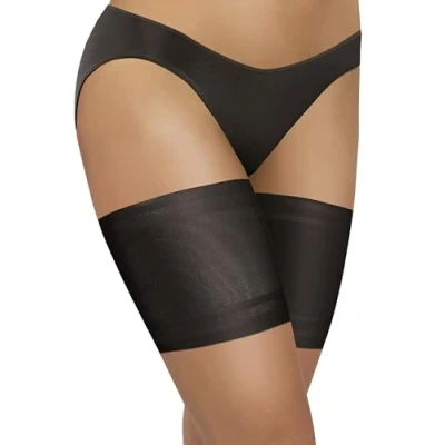 Afbeelding van sesto senso Dijbanden elastische antislip siliconen kanten band glad, zwart.
