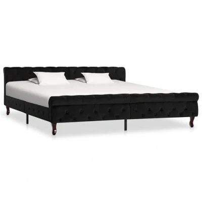 Afbeelding van vidaXL Bedframe fluweel zwart 200x200 cm