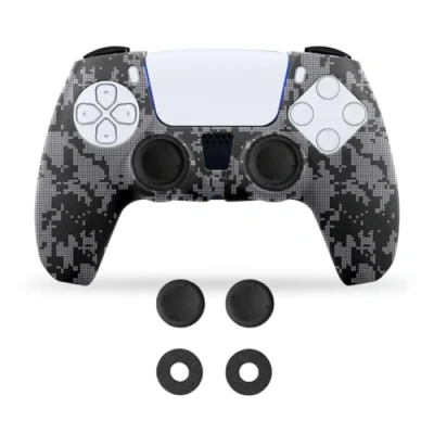 Afbeelding van NiTHO beschermhoes voor PS5 controller, 1 x van siliconen, antislip, set 2 duimgrepen en precisie ringen, accessoires Playstation 5, Camo