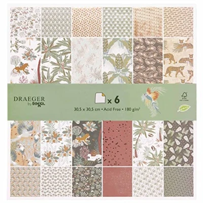 Image de Draeger la carterie Lot de 6 papiers imprimés SAFARI Multicolore