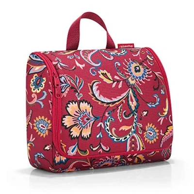 Afbeelding van reisenthel toiletbag XL praktische toilettas met haken, waterafstotend materiaal, Paisley Ruby, 59 cm, cosmeticakoffer