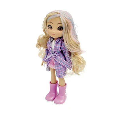Afbeelding van UNIQUE EYES , 25cm pop Rebecca, met hun ogen die je volgen, kleding, speelgoed voor kinderen vanaf 3 jaar oud, MYM003