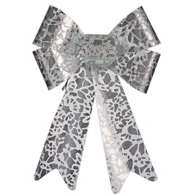 Afbeelding van Lasso Kerstversiering Afgedrukt Zilverkleurig PVC 16 x 24 4 cm (12 Stuks)