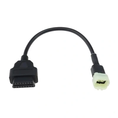 Afbeelding van eMagTech 6 pins naar OBDII adapterkabel 16 OBD2 diagnostische kabel compatibel met J1962 interface KTM motorfiets diagnostiek motoraccessoires 33 cm