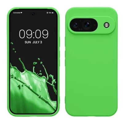 Afbeelding van kwmobile telefoonhoesje geschikt voor Google Pixel 9 Hoesje smartphone Precisie camera uitsnede In limoengroen