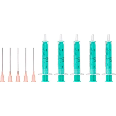 Afbeelding van MedixX 5 spuiten met stompe naald in verschillende maten voor hobby en knutselen, afzonderlijk steriel verpakt (5 x 2 ml naalden)