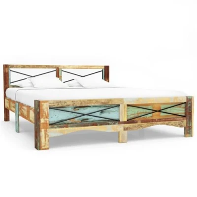 Afbeelding van vidaXL Bedframe massief gerecycled hout 160x200 cm