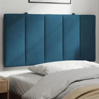 Afbeelding van Hoofdbordkussen 100 cm fluweel blauw