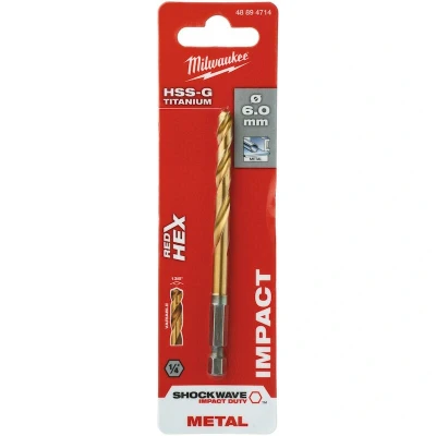 Afbeelding van MILWAUKEE 48894714 SHOCKWAVE HSS TiN metaal boor 6mm
