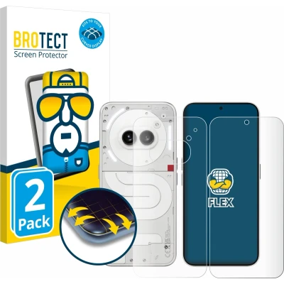 Afbeelding van BROTECT Screenprotector voor Nothing Phone (2a) (Voor+Achter) Folie Beschermfolie transparant volledig dekking (2 Stuks)