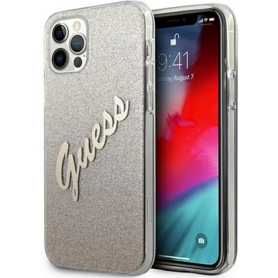 Afbeelding van Guess Gradient Vintage Glitter Case Apple iPhone 12 Pro Max (6.7&quot;) Goud
