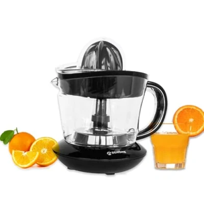 Afbeelding van BEHOME Elektrische citruspers kleine capaciteit 700 ml zwart kunststof Bidirectionele dubbele kegelbeweging om te persen maatbeker
