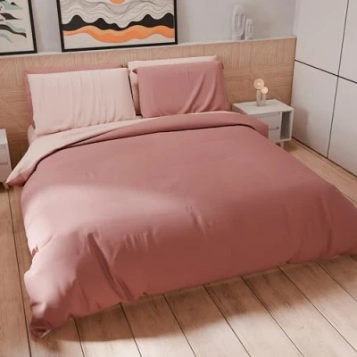 Afbeelding van PETTI Artigiani Italiani Eenpersoons beddengoed 160 x 200 cm (1 kussensloop 50 80 inbegrepen), zacht microvezel licht poeder donker