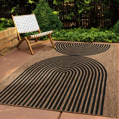 Afbeelding van Jute Buitenkleed Serenity Beige/zwart 240x340 Cm
