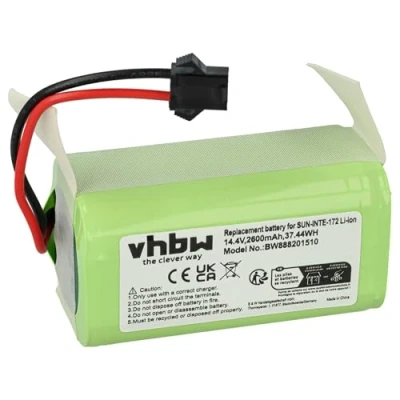 Afbeelding van vhbw Batterij compatibel met Proscenic 850T, 850P huishoudelijke robot (2600 mAh, 14,4 V, Li ION)