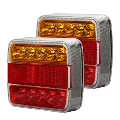 Afbeelding van Qiping 2 stuks led achterlicht 12 V met E mark, 5 functies stoplicht, positielicht, knipperlicht, kentekenplaatverlichting, reflector