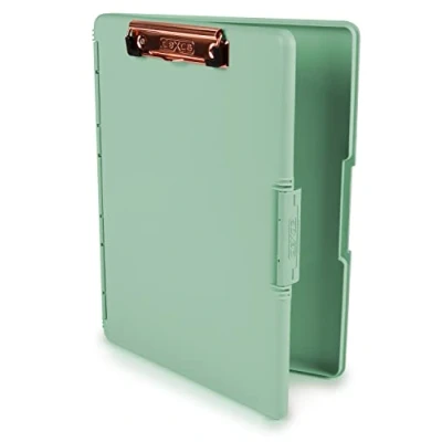Afbeelding van Dexas Slimcase 3517R 5503 klembord met zijdelingse opening, zeesmosgroen clip, roségoud, 31,8 x 24,1 cm, 2 stuks