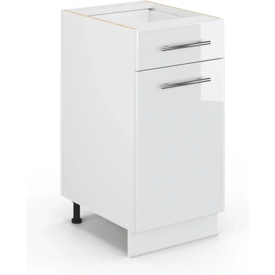 Afbeelding van Vicco Halfhoge kast Fame Line, Wit Hoogglans/Wit, 40 x 81.6 cm zonder werkblad