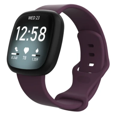 Afbeelding van Fitbit Versa 3 &amp; 4 / Sense 1 2 Sportbandje Paars Maat: M/L