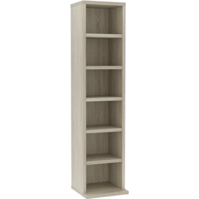 Afbeelding van Cd kast 21x16x88 cm spaanplaat sonoma eikenkleurig