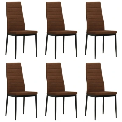 Afbeelding van Eetkamerstoelen 6 st stof bruin