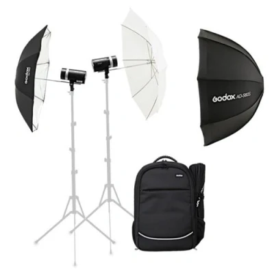 Image de Kit double ensemble AD300 Godox AD 300Pro Noir + Accessories