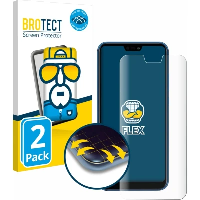Afbeelding van BROTECT Volledig bedekkende screen protector (2 Stuk, Huawei P20 Lite), Smartphone beschermfolie, Transparant