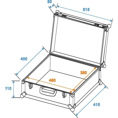 Afbeelding van Roadinger Universele Flightcase, incl. schuim, GR 1 alu, 510 x 410 175 m