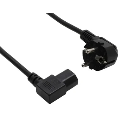 Afbeelding van InLine Schuko netsnoer haaks naar linkshoekige stekker 0,5 m zwart 3 stuks