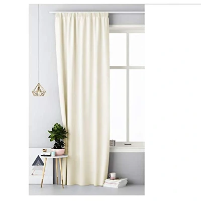 Afbeelding van JEMIDI Kant en klaar blikdicht Gordijn met plooiband 140 x 250 cm Passend voor op gordijnen rail Beige