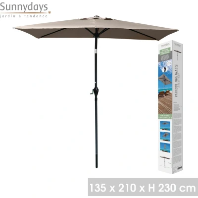 Afbeelding van PARASOL 135X210CM TAUPE KANTELBAAR
