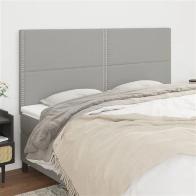 Afbeelding van vidaXL Hoofdborden 4 st 80x5x78/88 cm stof lichtgrijs