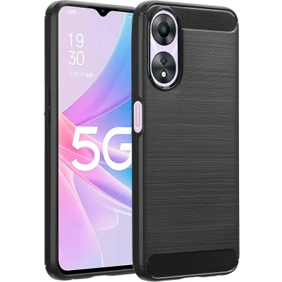 Afbeelding van imoshion Hoesje Geschikt voor Oppo A78 (4G) Siliconen Brushed Backcover Zwart