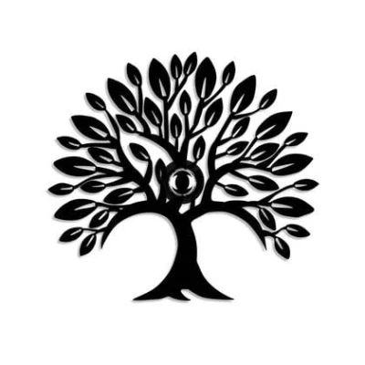 Afbeelding van Wandlamp Heart Tree V2, zwart, metaal, stekker, schakelaar
